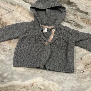 Baby girl sweater in gray and pink